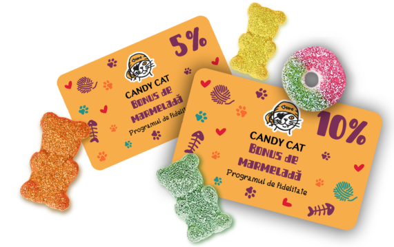 candy cat card romania